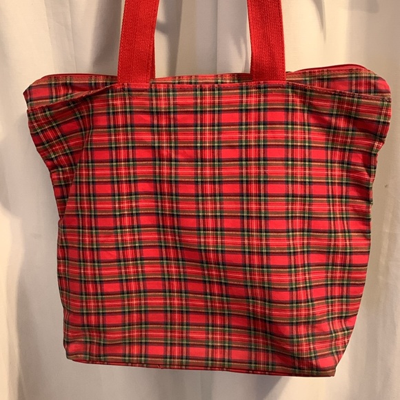 Walt Disney tote bag red multicolor checkered plaid Winnie the Pooh & friends - Picture 4 of 8